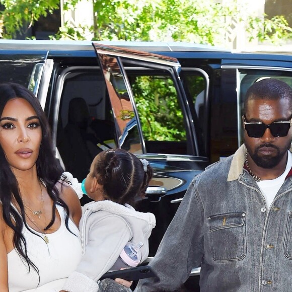 Kim Kardashian est allée assister avec ses enfants Saint West, North West et Chicago West à la messe dominicale de son mari Kanye West à New York, le 29 septembre 2019