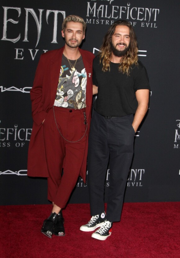Bill Kaulitz et son frère Tom Kaulitz à la première de Maleficent: Mistress of Evil au théâtre El Capitan dans le quartier de Hollywood à Los Angeles, le 30 septembre 2019