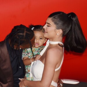 Kylie Jenner, son compagnon Travis Scott et leur fille Stormi Webster - Première du reportage 'Travis Scott : Look Mom I Can Fly', le 27 août 2019.