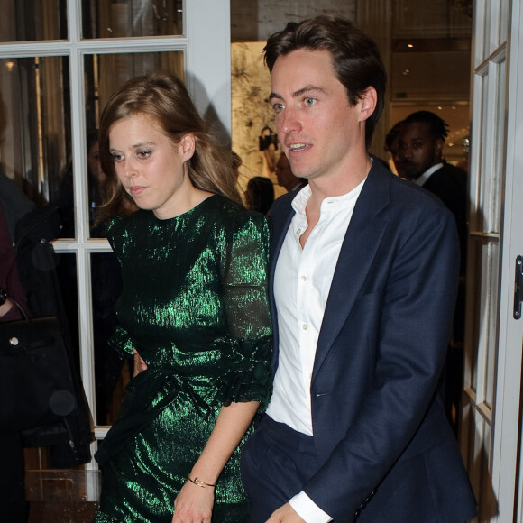La princesse Beatrice d'York et son fiancé Edoardo Mapelli Mozzi à la soirée de lancement du livre de N. von Bismarck "The Dior sessions" à Londres le 1er octobre 2019.