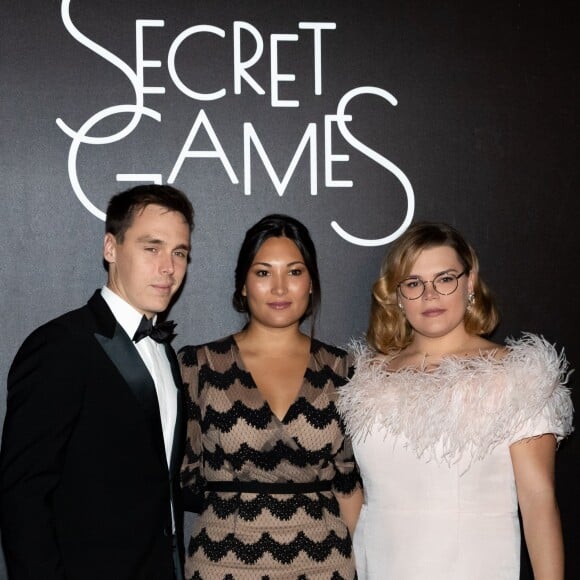 Louis Ducruet et sa femme Marie Ducruet et Camille Gottlieb - Photocall de la soirée Secret Games 2019 au Casino de Monte-Carlo à Monaco, le 5 octobre 2019. © Olivier Huitel/Pool Monaco/Bestimage