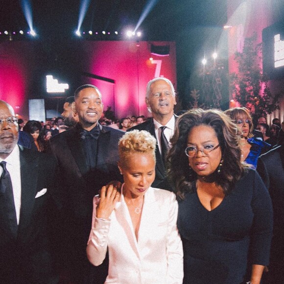 Will Smith et sa femme Jada-Pinket, Oprah Winfrey, à la soirée d'inauguration des studios Tyler Perry à Atlanta, le 5 octobre 2019.