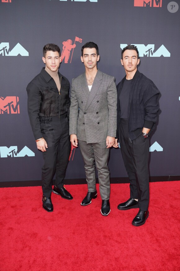 The Jonas Brothers (Kevin Jonas, Joe Jonas and Nick Jonas) - Photocall des MTV Video Music Awards à Newark le 26 août 2019.