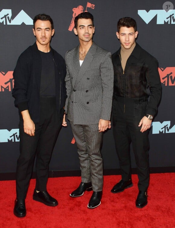 The Jonas Brothers (Kevin Jonas, Joe Jonas, Nick Jonas) au photocall des MTV video music awards au Prudential Center à Newark le 26 août 2019.