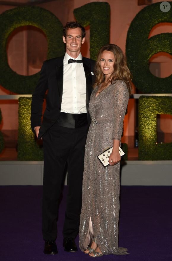 Andy Murray et sa femme Kim Sears - Dîner de gala avec Serena Williams et Andy Murray victorieux du tournoi de tennis de Wimbledon à Londres le 10 juillet 2016.