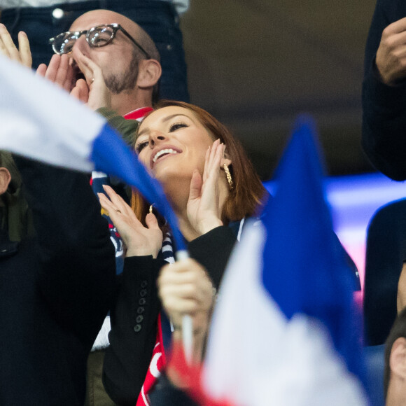 Cartmman, Maëva Coucke (Miss France 2018) - Tribunes lors du match de qualification pour l'Euro2020 "France - Turquie (1-1)" au Stade de France. Saint-Denis, le 14 octobre 2019. ©Cyril Moreau/Bestimage