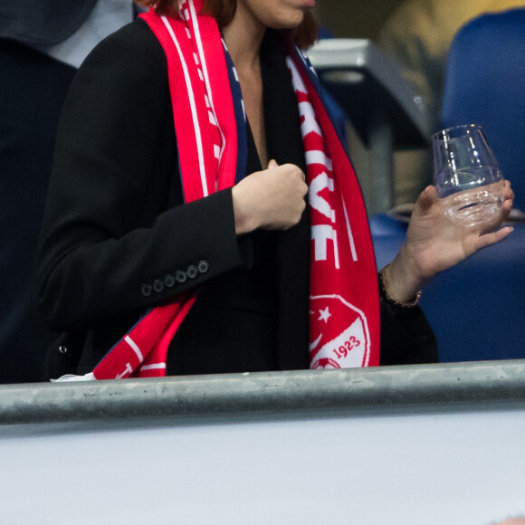 Maëva Coucke (Miss France 2018) - Tribunes lors du match de qualification pour l'Euro2020 "France - Turquie (1-1)" au Stade de France. Saint-Denis, le 14 octobre 2019. ©Cyril Moreau/Bestimage