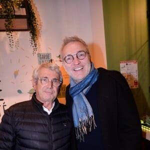 Michel Boujenah et Laurent Ruquier - Inauguration du nouveau restaurant de fast food healthy de Kev Adams, le "Jak Healthy" au 24 rue de Rivoli dans le 4e arrondissement à Paris, le 15 octobre 2019. © Rachid Bellak/Bestimage