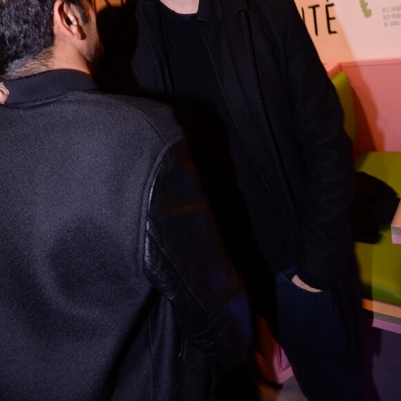 Gad Elmaleh, Jamel Debbouze - Inauguration du nouveau restaurant de fast food healthy de Kev Adams, le "Jak Healthy" au 24 rue de Rivoli dans le 4e arrondissement à Paris, le 15 octobre 2019. © Rachid Bellak/Bestimage