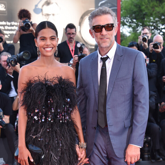 Vincent Cassel et sa femme Tina Kunakey - Red carpet du film "J'accuse" lors du 76ème Festival du Film de Venise, la Mostra à Venise en Italie le 30 Août 2019