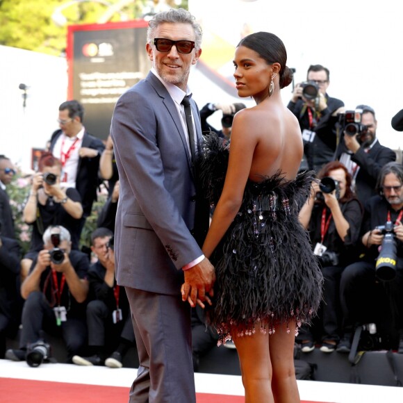 Vincent Cassel et sa femme Tina Kunakey - Red carpet pour le film "J'accuse!" lors du 76ème festival du film de venise, la Mostra le 30 Août 2019. © Imago/ Panoramic / Bestimage