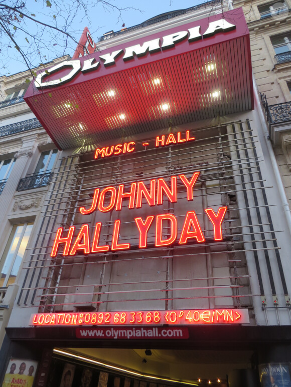 Hommage au chanteur Johnny Hallyday à la salle de spectacle de l'Olympia à Paris, France, le 9 décembre 2017. © Christophe Aubert/Bestimage