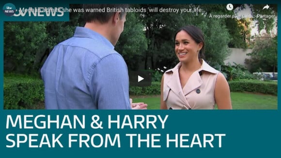 L'interview de Meghan Markle et Harry pour le documentaire "Harry and Meghan: An African Journey", diffusé le 20 octobre 2019 sur ITV News.