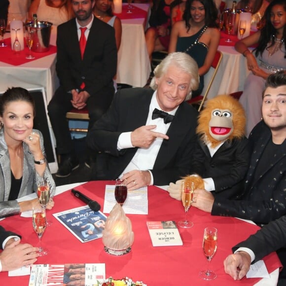 Exclusif - Guillaume de Tonquédec, Barbara Schulz, Patrick Sébastien, le ventriloque Jeff Panacloc et sa marionette Jean-Marc, Jean Lassalle - Enregistrement de l'émission "Le plus grand cabaret du monde" à La Plaine Saint-Denis le 5 septembre 2017. © Bahi/Bestimage