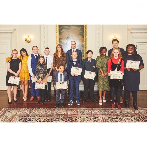 Kate Middleton et le prince William lors d'un événement organisé avec la BBC Radio au palais de Buckingham, en octobre 2019.