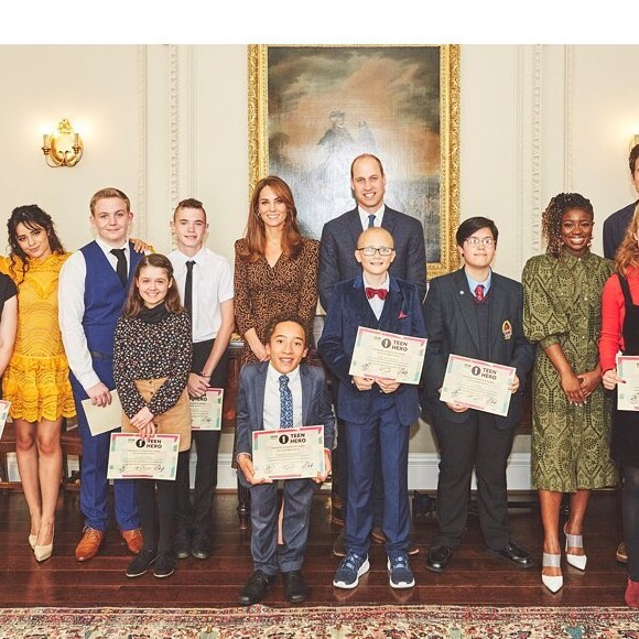 Kate Middleton et le prince William lors d'un événement organisé avec la BBC Radio au palais de Buckingham, en octobre 2019.