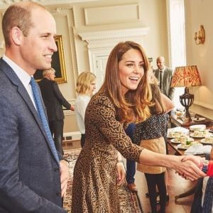 Kate Middleton et le prince William lors d'un événement organisé avec la BBC Radio au palais de Buckingham, en octobre 2019.