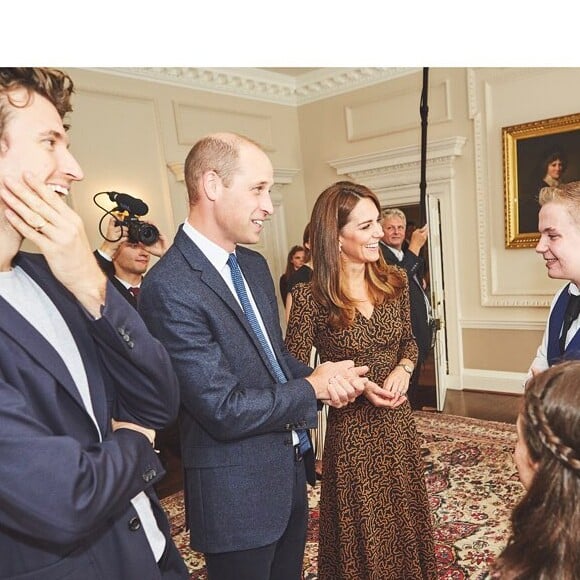 Kate Middleton et le prince William lors d'un événement organisé avec la BBC Radio au palais de Buckingham, en octobre 2019.