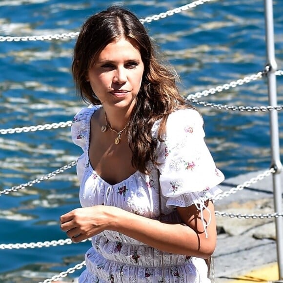 Exclusif - Dasha Zhukova en vacances avec ses deux enfants, sa fille Leah Lou Abramovich et son fils Aaron Alexander Abramovich à Portofino, Italie, le 18 août 2019.