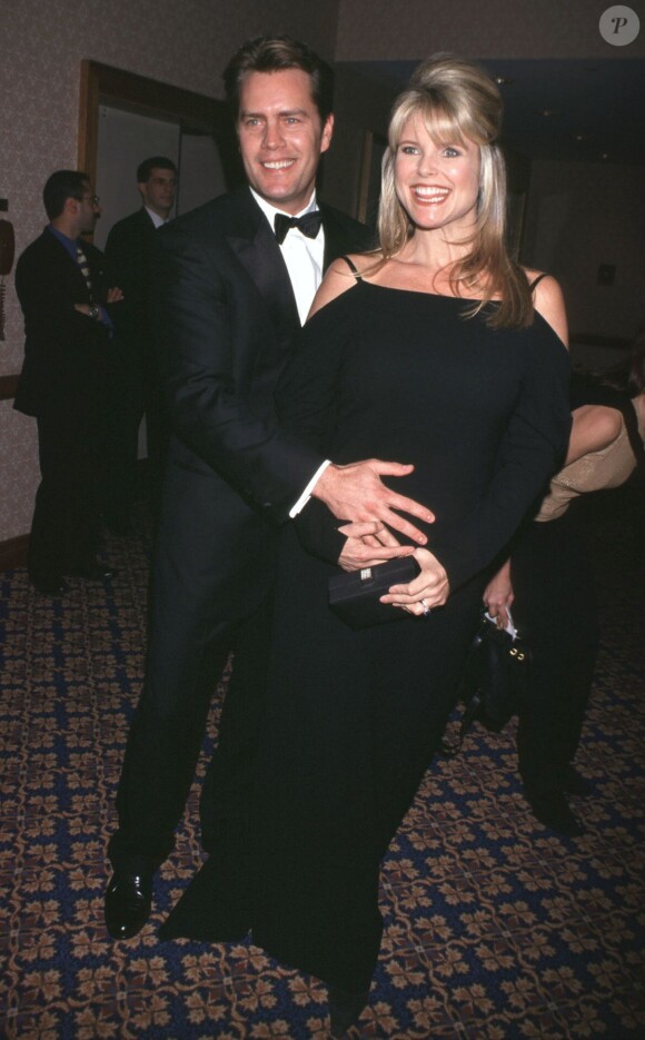 Christie Brinkley (enceinte de 4 mois) et Peter Cook à l'hôtel Sheraton, à l'occasion des 50 ans de l'UNICEF. Le 21 janvier 1998.