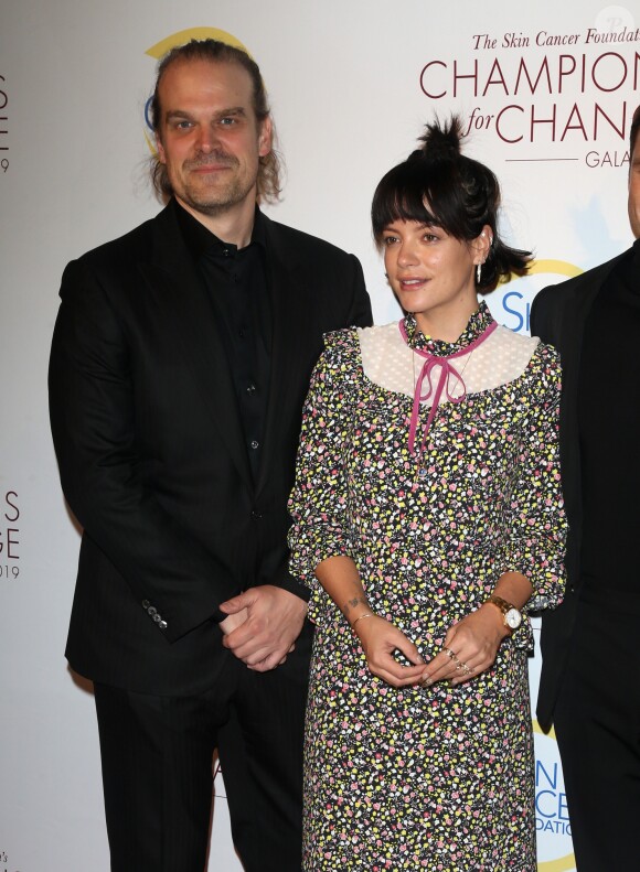 Lily Allen et son compagnon David Harbour au gala Champions for Change à New York, le 17 octobre 2019