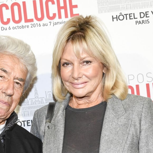 Philippe Gildas et sa femme Maryse - Vernissage presse de l'exposition "Coluche" à l'Hôtel de Ville de Paris le 5 octobre 2016. © Pierre Perusseau/Bestimage