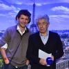 Exclusif - Thomas Sotto, Philippe Gildas - Journée spéciale du 60ème anniversaire de la radio Europe 1 à Paris le 4 février 2015.