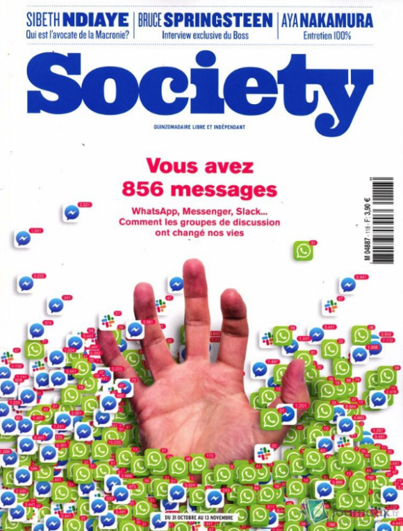 Couverture de "Society"- n° du 31 octobre 2019.