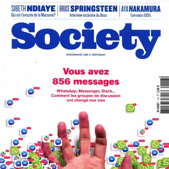 Couverture de "Society"- n° du 31 octobre 2019.