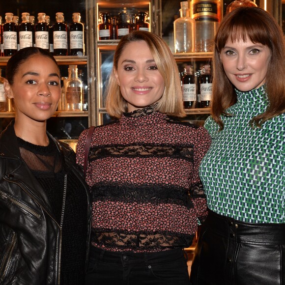 Aurélie Konaté, Joy Esther et Frédérique Bel lors de la soirée de lancement de "Coca-Cola Signature Mixers", une nouvelle gamme de boissons conçue pour la préparation des cocktails. Paris, le 7 novembre 2019. © Ramsamy Veeren/Bestimage