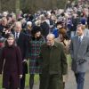 Le prince William, Catherine Kate Middleton la duchesse de Cambridge enceinte, Meghan Markle et son fiancé le prince Harry, le prince Philip, duc d'Edimbourg, Lady Louise Windsor - La famille royale d'Angleterre arrive à la messe de Noël à l'église Sainte-Marie-Madeleine à Sandringham, le 25 décembre 2017.