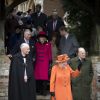 La reine Elisabeth II et le prince Philip, duc d'Edimbourg, le prince Charles et Camilla Parker Bowles la duchesse de Cornouailles, Meghan Markle et son fiancé le prince Harry - La famille royale d'Angleterre arrive à la messe de Noël à l'église Sainte-Marie-Madeleine à Sandringham, le 25 décembre 2017.