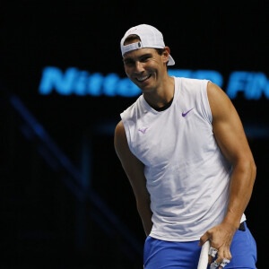 Rafael Nadal - Entraînement des joueurs de tennis qui participent au tournois Nitto ATP World Tour Finals 2019 à Londres, le 10 novembre 2019.