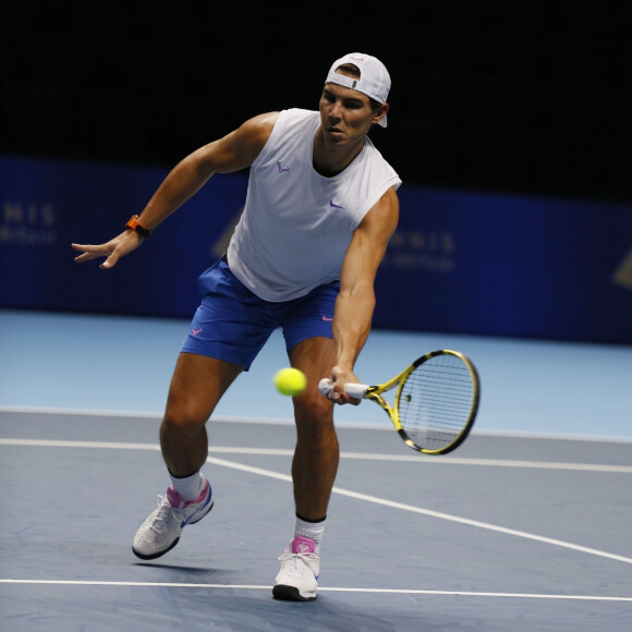 Rafael Nadal - Entraînement des joueurs de tennis qui participent au tournois Nitto ATP World Tour Finals 2019 à Londres, le 10 novembre 2019.