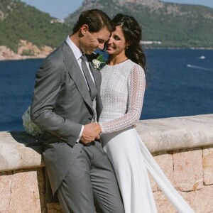 Rafael Nadal et son épouse Maria Francisca Perelló, le jour de leur mariage à Majorque, le 19 octobre 2019.