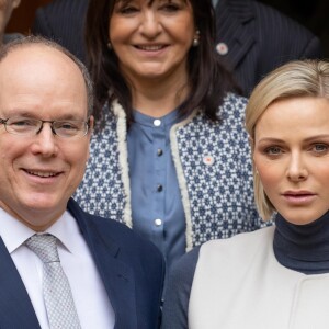 Le Prince Albert II et la Princesse Charlène de Monaco offrent des cadeaux aux personnes défavorisées au bureau de la Croix-Rouge monégasque dans le cadre des célébrations de la fête nationale monégasque, Monaco le 15 novembre 2019, © Olivier Huitel/Pool/Bestimage