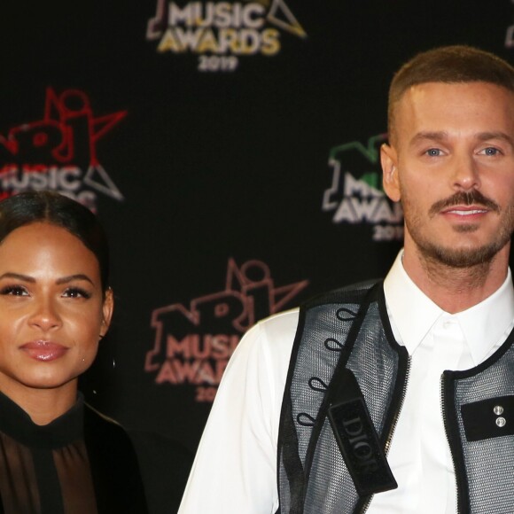 Théma - Lewis Hamilton et Matt Pokora (M.Pokora) portent un gilet signé Dior qui coûte 2450 euros - Christina Milian enceinte et son compagnon Matt Pokora (M. Pokora) - 21ème édition des NRJ Music Awards au Palais des festivals à Cannes le 9 novembre 2019. © Dominique Jacovides/Bestimage
