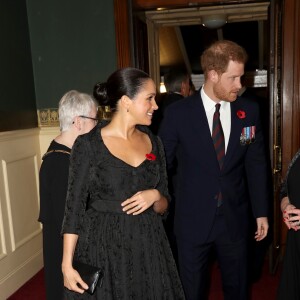 Le prince Harry, duc de Sussex, et Meghan Markle, duchesse de Sussex - La famille royale assiste au Royal British Legion Festival of Remembrance au Royal Albert Hall à Kensington, Londres, le 9 novembre 2019.