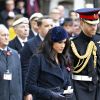 Le prince Harry, duc de Sussex, et Meghan Markle, duchesse de Sussex, assistent au 91ème 'Remembrance Day', une cérémonie d'hommage à tous ceux qui sont battus pour la Grande-Bretagne, à Westminster Abbey, le 7 novembre 2019.