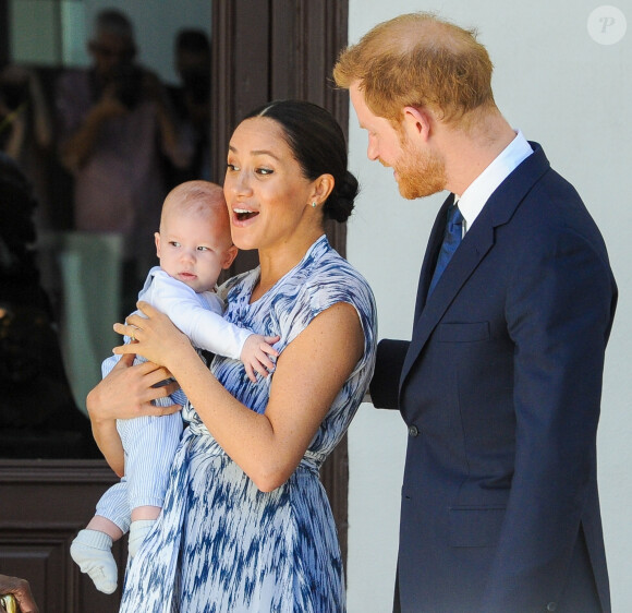 Le prince Harry, duc de Sussex, et Meghan Markle, duchesse de Sussex, avec leur fils Archie ont rencontré l'archevêque Desmond Tutu et sa femme à Cape Town, Afrique du Sud. Le 25 septembre 2019