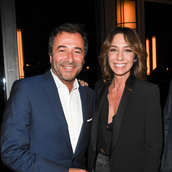 Exclusif - Bernard Montiel et Virginie Guilhaume au Théâtre Marigny à Paris le 13 novembre 2019 lors de la première de Funny Girl, musical culte de Broadway qui révéla Barbra Streisand monté pour la première fois en France. © Guirec Coadic/Bestimage