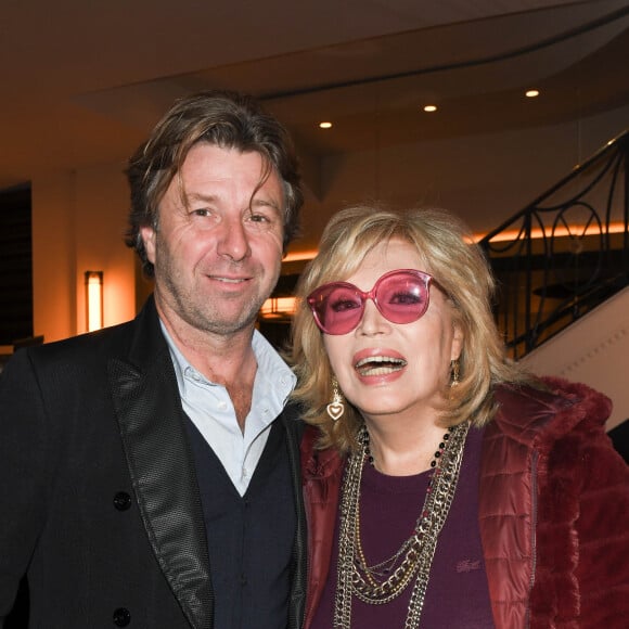 Exclusif - Richard Caillat et Amanda Lear au Théâtre Marigny à Paris le 13 novembre 2019 lors de la première de Funny Girl, musical culte de Broadway qui révéla Barbra Streisand monté pour la première fois en France. © Guirec Coadic/Bestimage