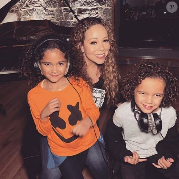Mariah Carey et ses deux enfants, Moroccan et Monroe. 2019.