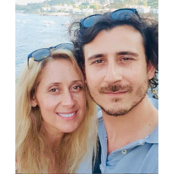 Lara Fabian en vacances en Sicile, avec son mari Gabriel. Le 2 août 2019.
