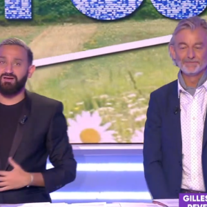 Gilles Verdez et Cyril Hanouna dans "Touche pas à mon poste", le 1er octobre 2019, sur C8