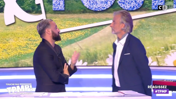 Gilles Verdez et Cyril Hanouna dans "Touche pas à mon poste", le 1er octobre 2019, sur C8