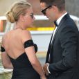 Scarlett Johansson et son ex-mari Romain Dauriac apres la projection du film "Under The Skin" lors du 70eme Festival du Film de Venise, le 3 septembre 2013.