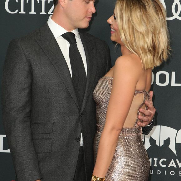 Scarlett Johansson et son compagnon Colin Jost - Avant-première du film "Avengers : Endgame" à Los Angeles, le 22 avril 2019.