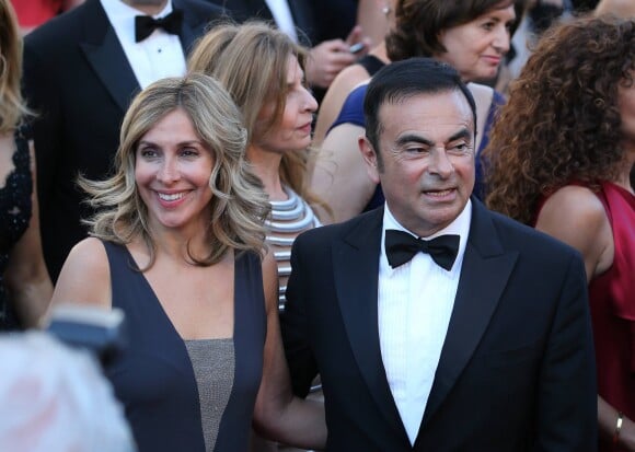 Carlos Ghosn et sa compagne Carole Nahas - Montée des marches du film "The Little Prince" (Le Petit Prince) lors du 68 ème Festival International du Film de Cannes, à Cannes le 22 mai 2015.