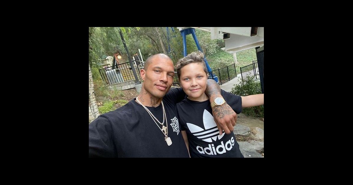 Jeremy Meeks et son fils Jeremy Jr. Novembre 2019. - Purepeople